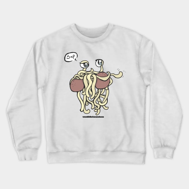 Chill Flying Spaghetti Monster Crewneck Sweatshirt by chibikodama